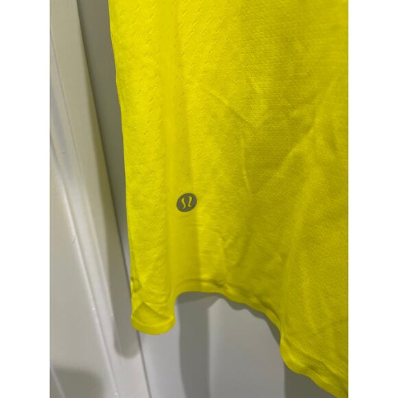 Lululemon Fast and Free Recycled Breathe Light Mesh Yellow Tank Top Sz XXL - Picture 5 of 7